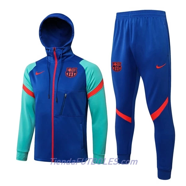 FC Barcelona Chaqueta De Entrenamiento Con Capucha Hombre 2022/23 Verde Azul