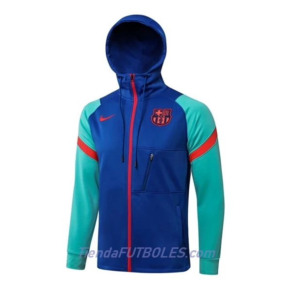 FC Barcelona Chaqueta De Entrenamiento Con Capucha Hombre 2022/23 Verde Azul