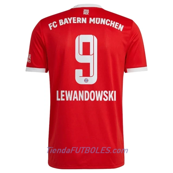 Camiseta FC Bayern de Múnich Lewandowski 9 Hombre Primera 2022/23