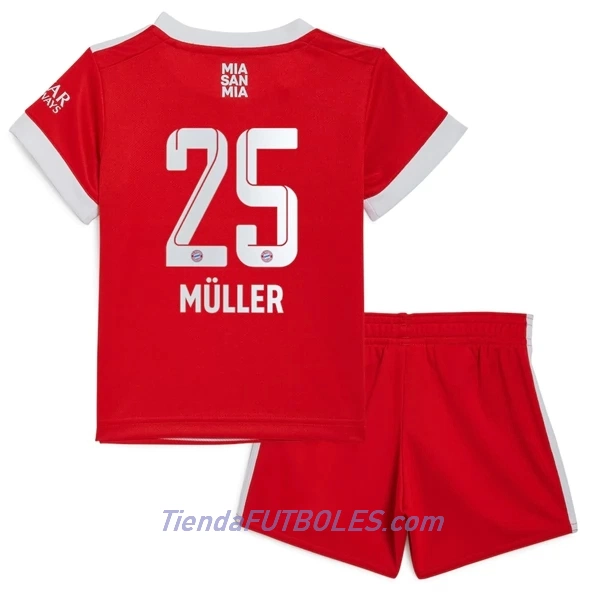 Conjunto FC Bayern de Múnich Müller 25 Niño Primera 2022/23