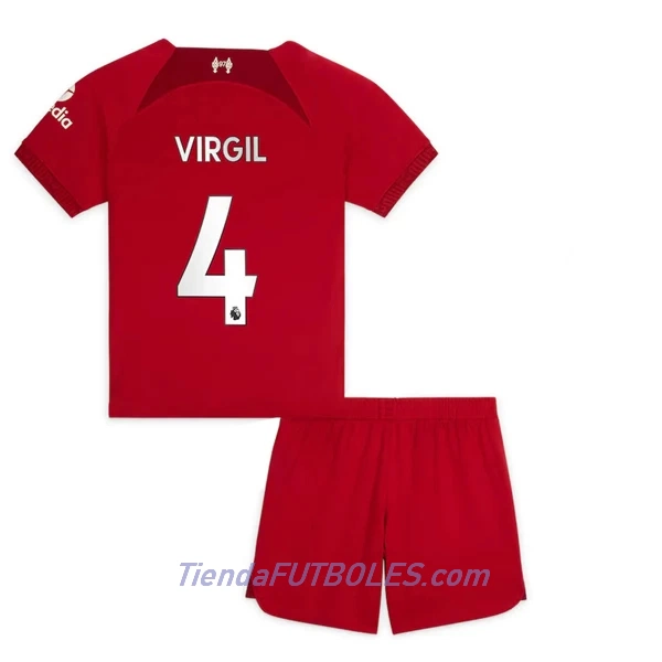 Conjunto Liverpool Virgil 4 Niño Primera 2022/23