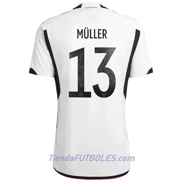 Camiseta Alemania Müller 13 Hombre Primera Mundial 2022