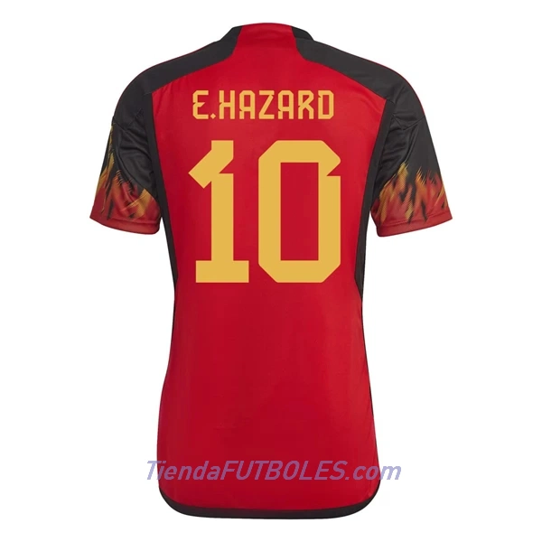 Camiseta Bélgica Hazard 10 Hombre Primera Mundial 2022