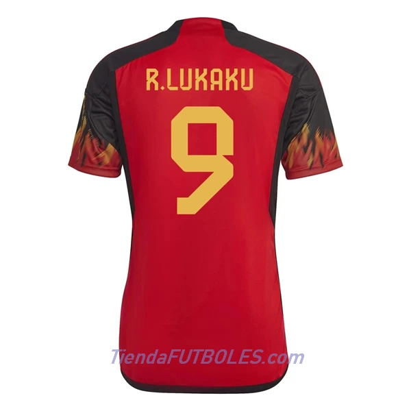 Camiseta Bélgica Lukaku 9 Hombre Primera Mundial 2022