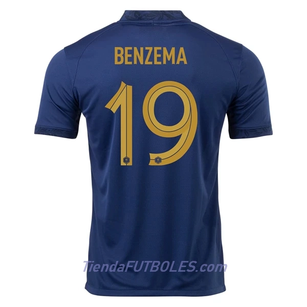 Camiseta Francia Benzema 19 Hombre Primera Mundial 2022