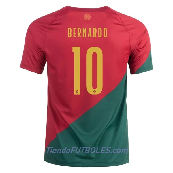 Camiseta Portugal Bernardo 10 Hombre Primera Mundial 2022