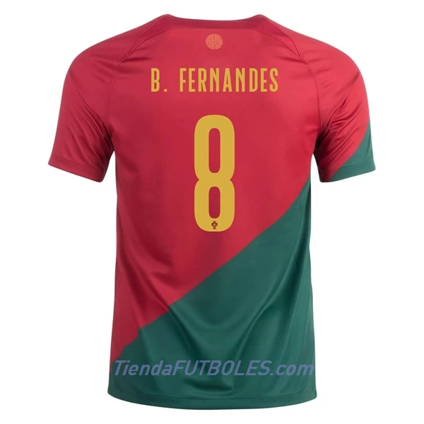 Camiseta Portugal Bruno Fernandes 8 Hombre Primera Mundial 2022