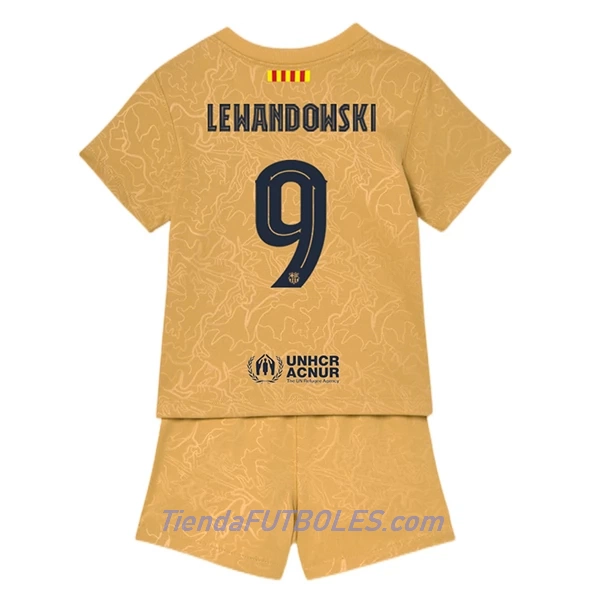 Conjunto FC Barcelona Lewandowski 9 Niño Segunda 2022/23