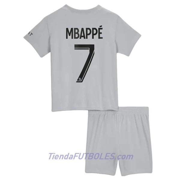 Conjunto Paris Saint-Germain Mbappé 7 Niño Segunda 2022/23