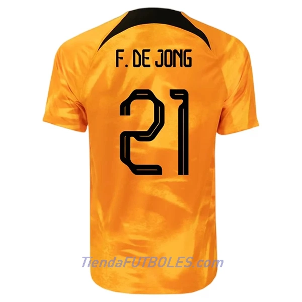 Camiseta Países Bajos Frenkie de Jong 21 Hombre Primera Mundial 2022