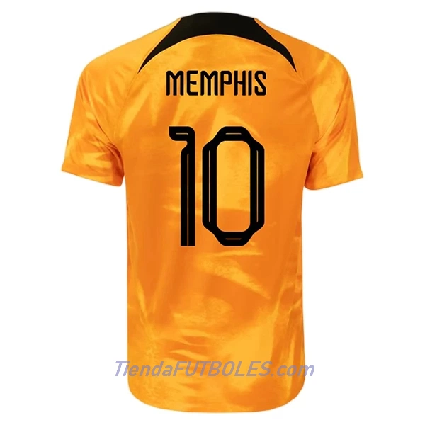 Camiseta Países Bajos Memphis 10 Hombre Primera Mundial 2022