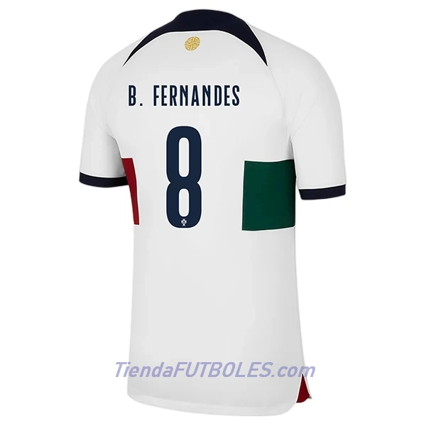 Camiseta Portugal Bruno Fernandes 8 Hombre Segunda Mundial 2022