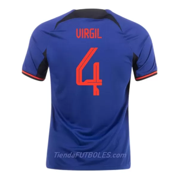 Camiseta Virgil 4 Países Bajos Hombre Segunda Mundial 2022