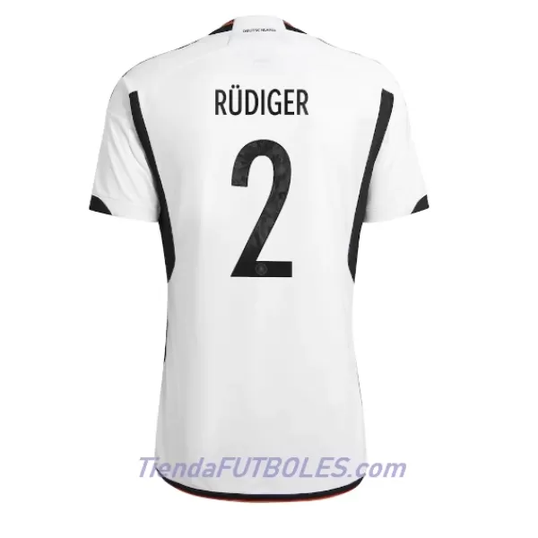 Camiseta Alemania Antonio Rudiger 2 Hombre Primera Mundial 2022