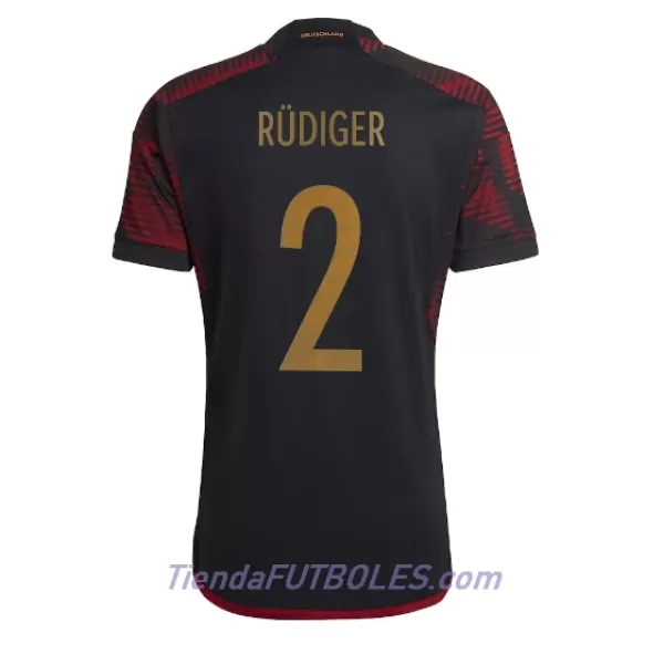 Camiseta Alemania Antonio Rudiger 2 Hombre Segunda Mundial 2022