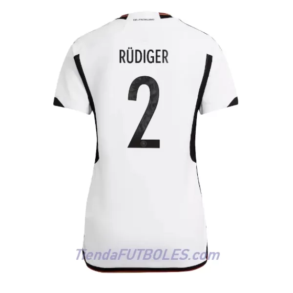 Camiseta Alemania Antonio Rudiger 2 Mujer Primera Mundial 2022