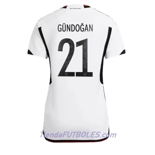Camiseta Alemania Ilkay Gundogan 21 Mujer Primera Mundial 2022