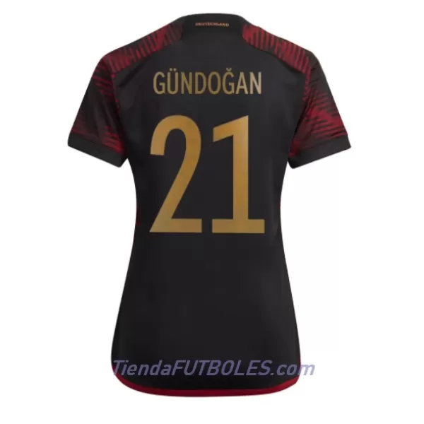 Camiseta Alemania Ilkay Gundogan 21 Mujer Segunda Mundial 2022
