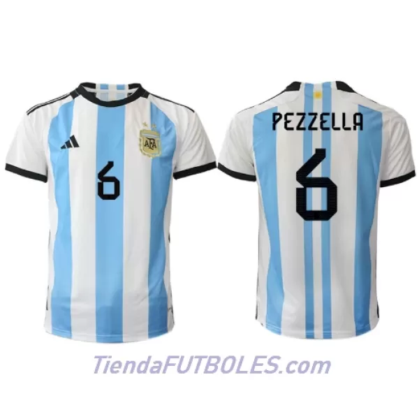 Camiseta Argentina German Pezzella 6 Hombre Primera Mundial 2022
