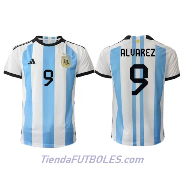 Camiseta Argentina Julian Alvarez 9 Hombre Primera Mundial 2022