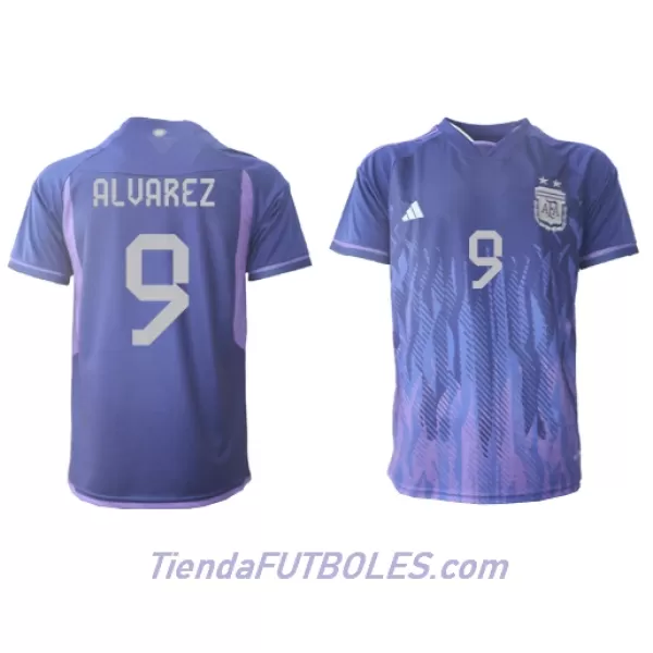 Camiseta Argentina Julian Alvarez 9 Hombre Segunda Mundial 2022