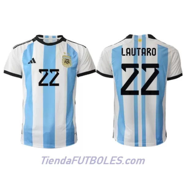 Camiseta Argentina Lautaro Martinez 22 Hombre Primera Mundial 2022