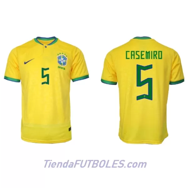 Camiseta Brasil Casemiro 5 Hombre Primera Mundial 2022