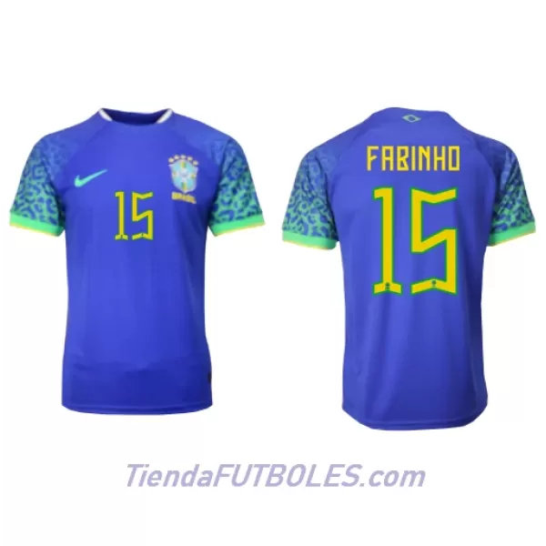 Camiseta Brasil Fabinho 15 Hombre Segunda Mundial 2022