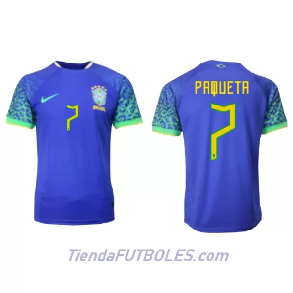 Camiseta Brasil Lucas Paqueta 7 Hombre Segunda Mundial 2022