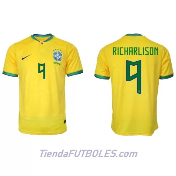 Camiseta Brasil Richarlison 9 Hombre Primera Mundial 2022