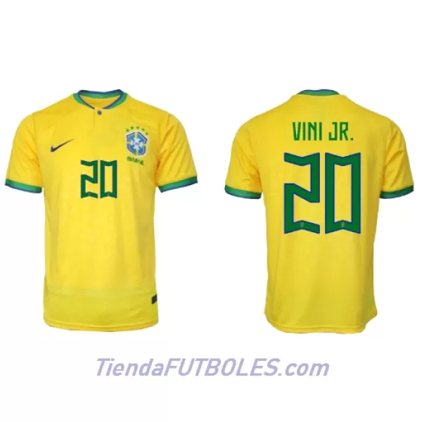 Camiseta Brasil Vini JR 20 Hombre Primera Mundial 2022