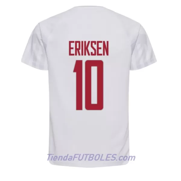 Camiseta Dinamarca Christian Eriksen 10 Hombre Segunda Mundial 2022