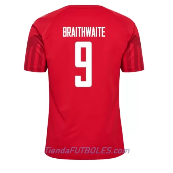 Camiseta Dinamarca Martin Braithwaite 9 Hombre Primera Mundial 2022