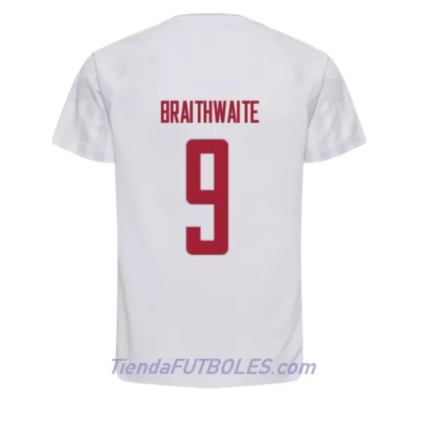 Camiseta Dinamarca Martin Braithwaite 9 Hombre Segunda Mundial 2022