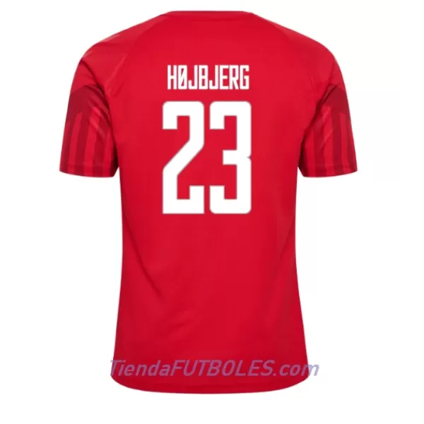 Camiseta Dinamarca Pierre-Emile Hojbjerg 23 Hombre Primera Mundial 2022