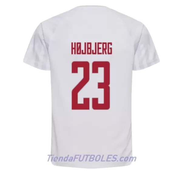 Camiseta Dinamarca Pierre-Emile Hojbjerg 23 Hombre Segunda Mundial 2022