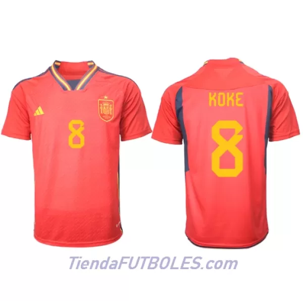 Camiseta España Koke 8 Hombre Primera Mundial 2022