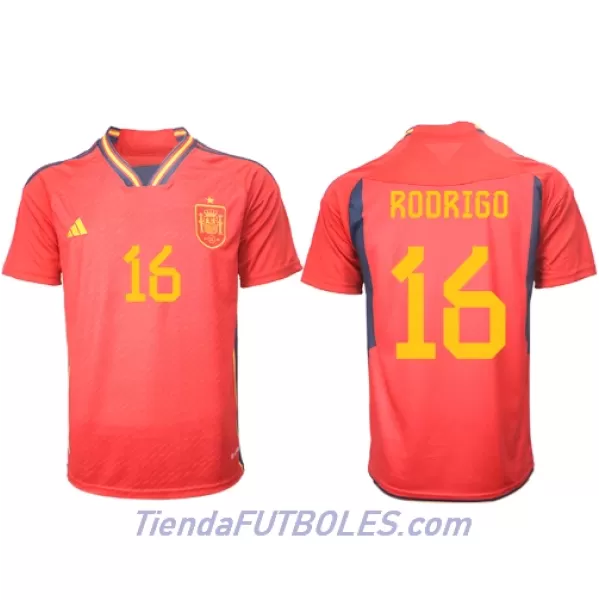 Camiseta España Rodri Hernandez 16 Hombre Primera Mundial 2022
