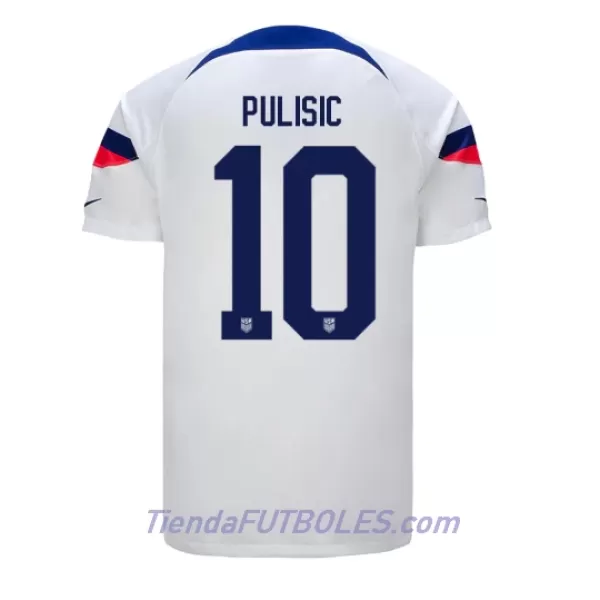 Camiseta Estados Unidos Christian Pulisic 10 Hombre Primera Mundial 2022