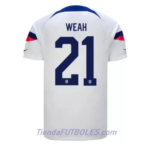 Camiseta Estados Unidos Timothy Weah 21 Hombre Primera Mundial 2022