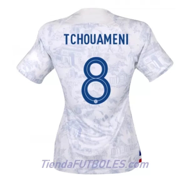 Camiseta Francia Aurelien Tchouameni 8 Mujer Segunda Mundial 2022