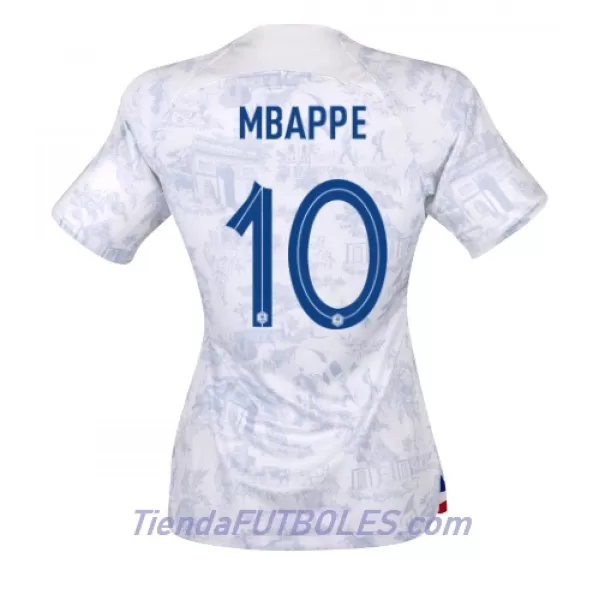 Camiseta Francia Kylian Mbappé 10 Mujer Segunda Mundial 2022