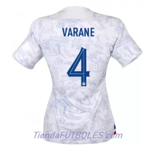 Camiseta Francia Raphael Varane 4 Mujer Segunda Mundial 2022