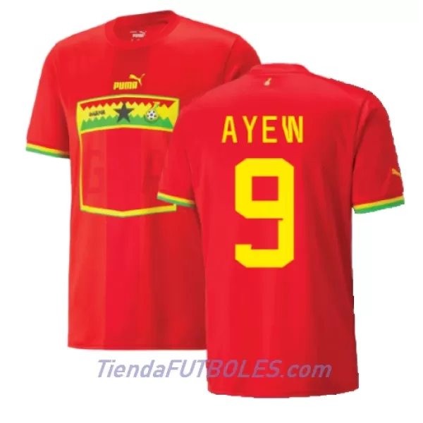 Camiseta Ghana Ayew 9 Hombre Segunda Jordan Mundial 2022