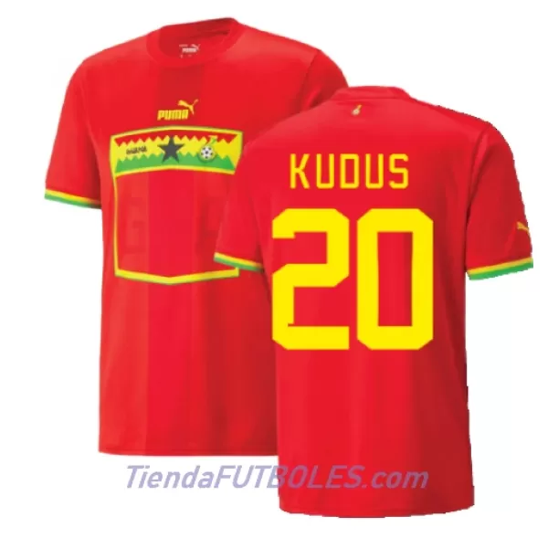 Camiseta Ghana Mohammed Kudus 20 Hombre Segunda Mundial 2022