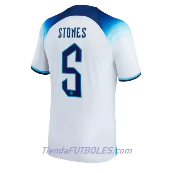 Camiseta Inglaterra John Stones 5 Hombre Primera Mundial 2022