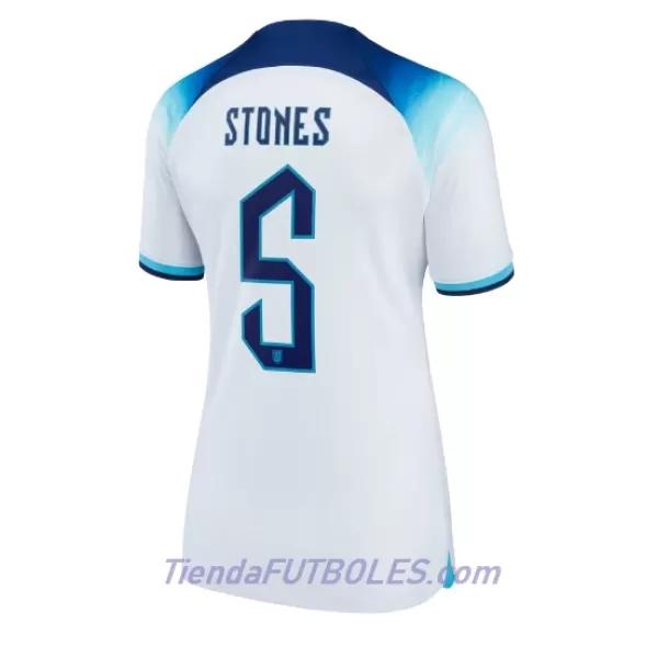 Camiseta Inglaterra John Stones 5 Mujer Primera Mundial 2022