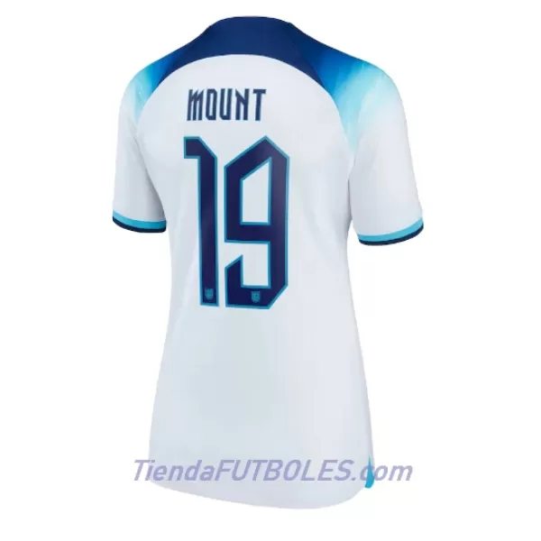 Camiseta Inglaterra Mason Mount 19 Mujer Primera Mundial 2022