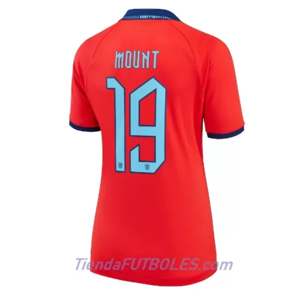 Camiseta Inglaterra Mason Mount 19 Mujer Segunda Mundial 2022