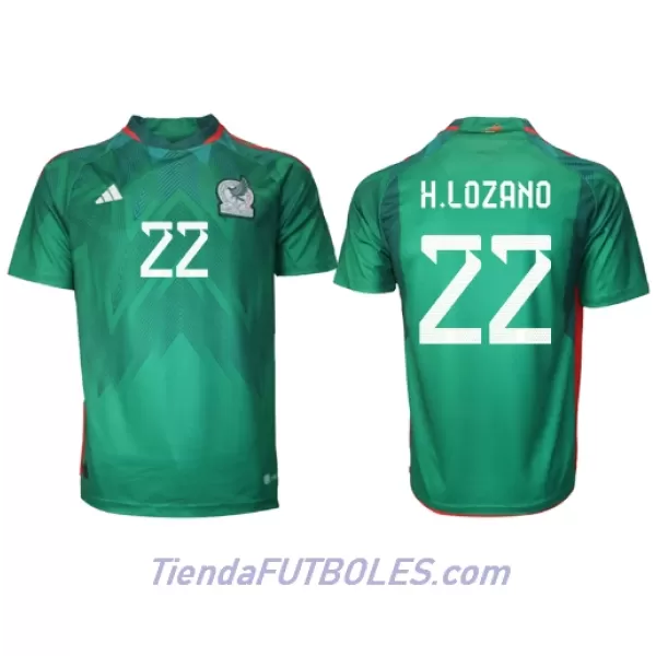 Camiseta México Hirving Lozano 22 Hombre Primera Mundial 2022
